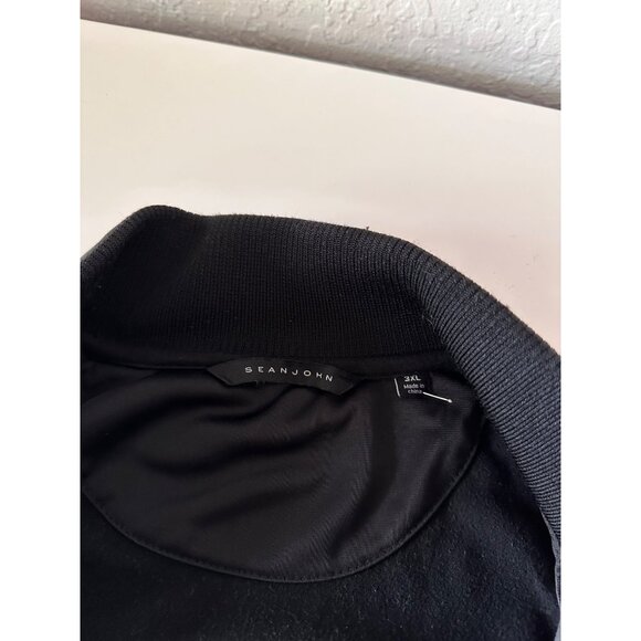 Sean John Mens Black Red Full-Zip Track Jacket Striped Sleeves Big Tall Size 3XL - Picture 3 of 7